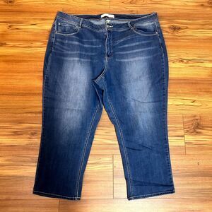 C. EST 1946 Denim Classic Jeans Women 22W Plus Blue Medium Wash Straight Cropped